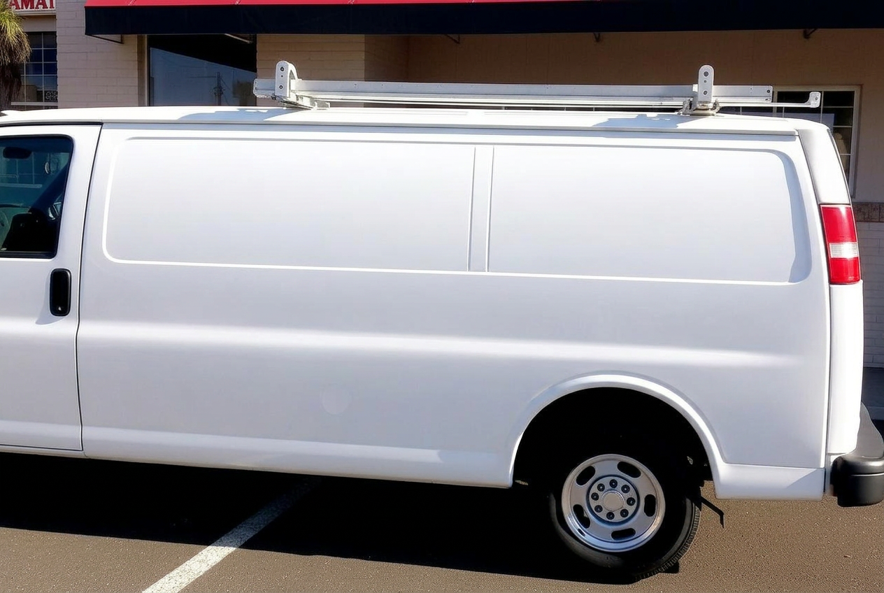 Bryan's Hood Repair service van on a job site